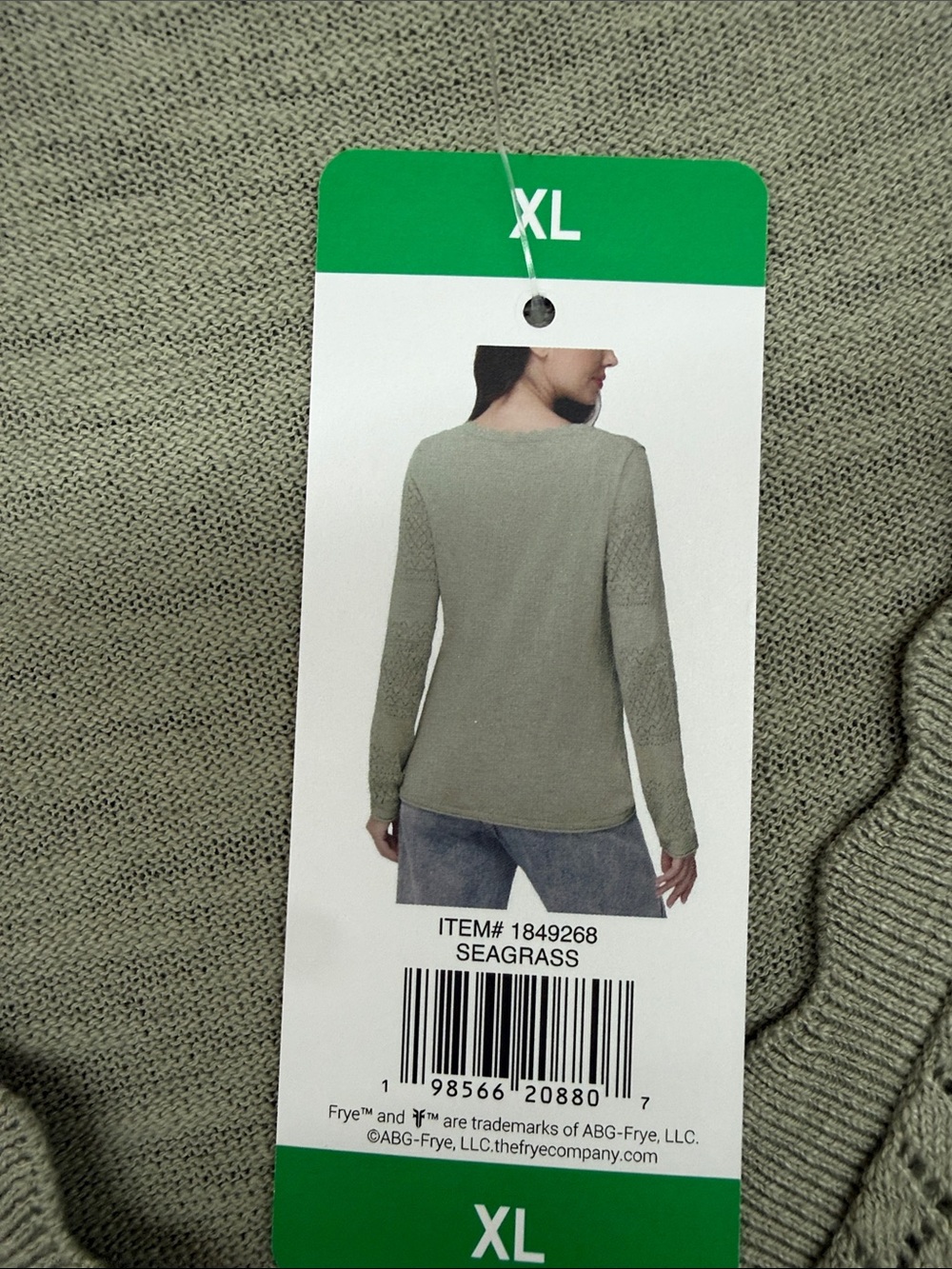 NWT FRYE Long Sleeve Button Up Sweater Cardigan Seagrass Green Womens XL - Picture 8 of 9